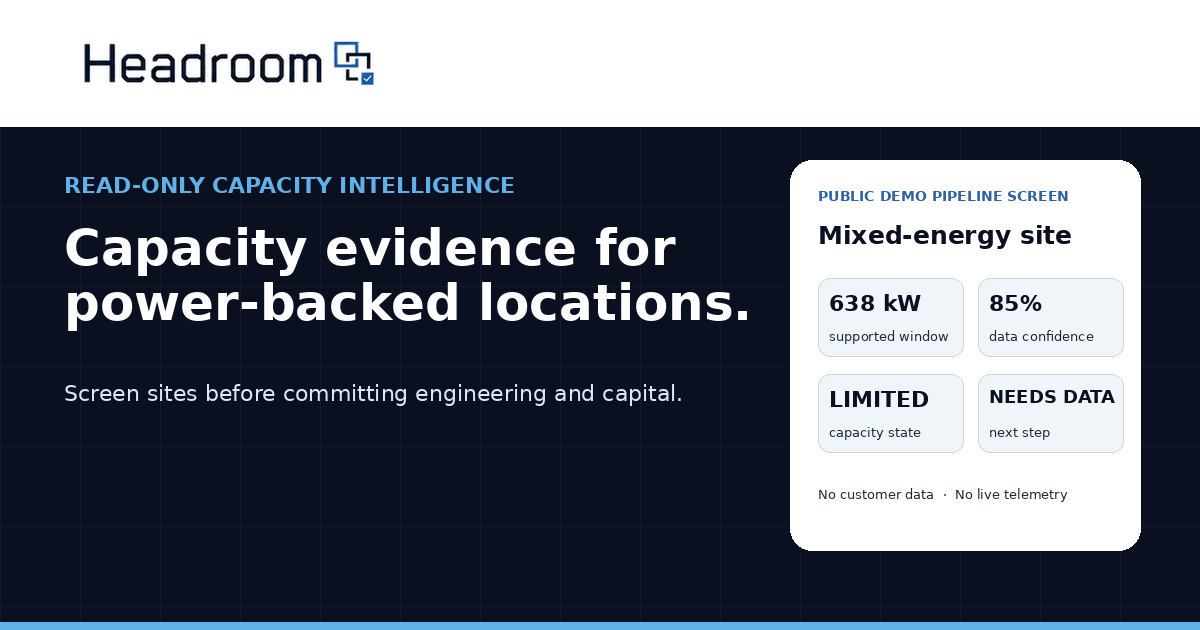Headroom | Power Claim Stress Testing for Power-Backed Sites